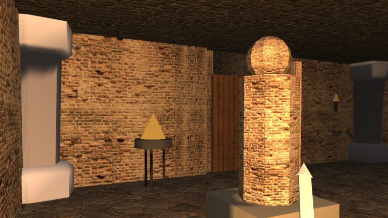A puzzle waiting in a torchlit dungeon